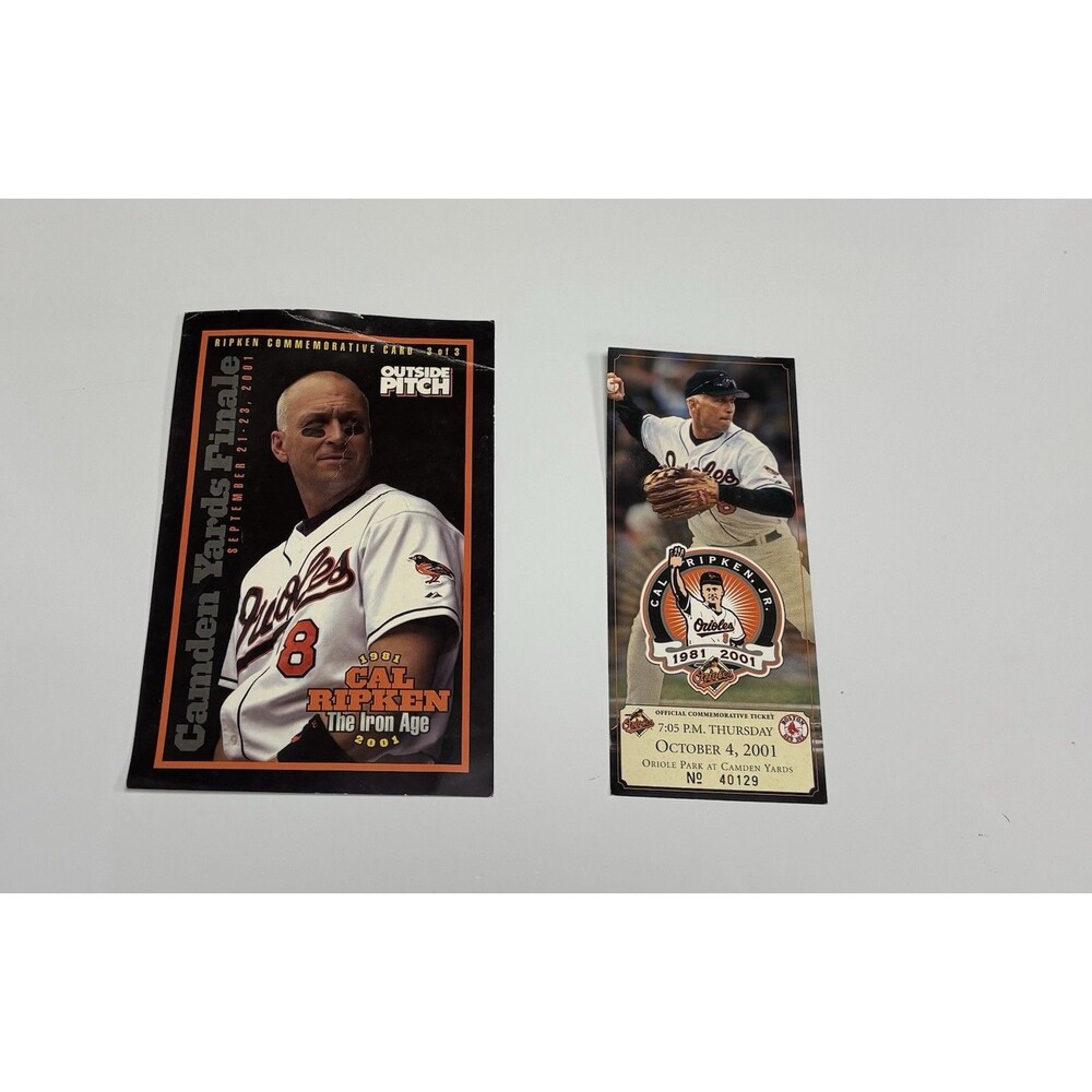 Cal Ripken Jr. Official Commemorative Ticket & Stat Card, Baltimore Orioles.